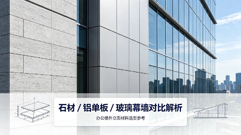 现代简约办公楼外墙选材方案解析，主流幕墙材料优劣对比